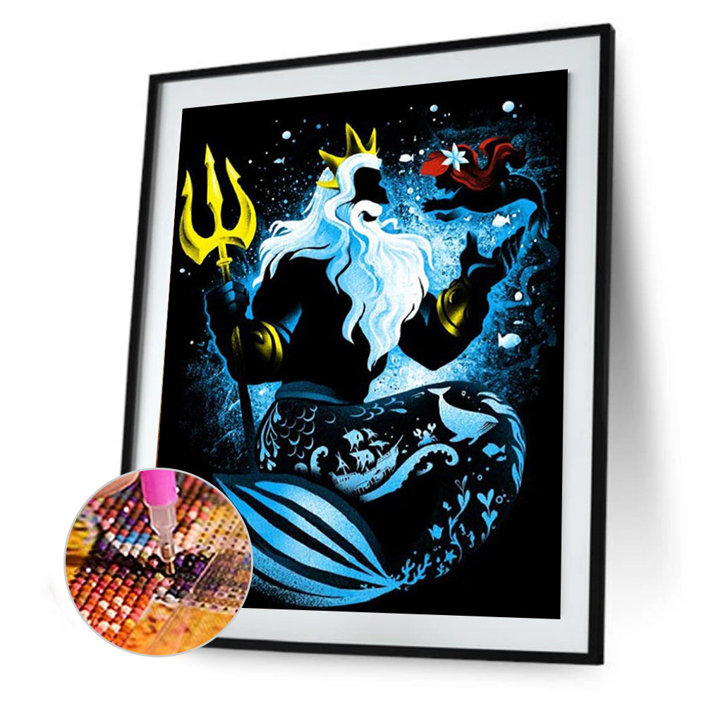 Silhouette Poseidon - Full Square Drill Diamond Painting 40*50CM