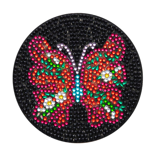 Wooden DIY Diamond Coaster Butterfly Pattern Comes Fashion Diamond Coaster