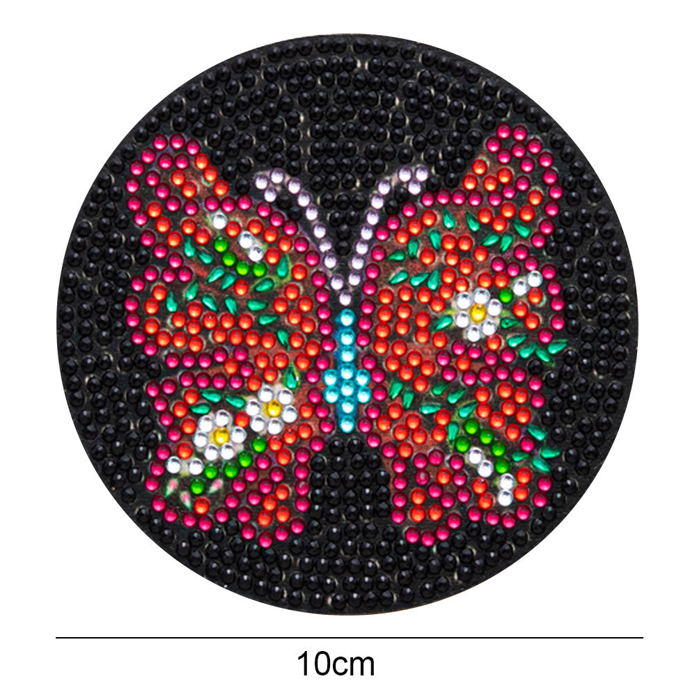 Wooden DIY Diamond Coaster Butterfly Pattern Comes Fashion Diamond Coaster