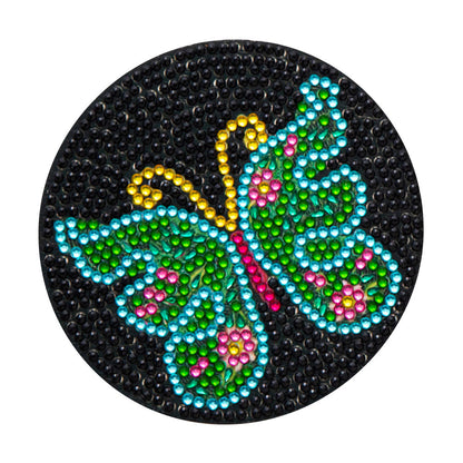 Wooden DIY Diamond Coaster Butterfly Pattern Comes Fashion Diamond Coaster