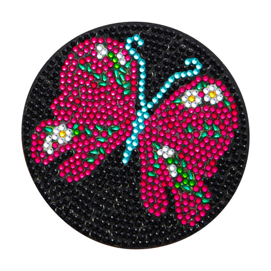 Wooden DIY Diamond Coaster Butterfly Pattern Comes Fashion Diamond Coaster