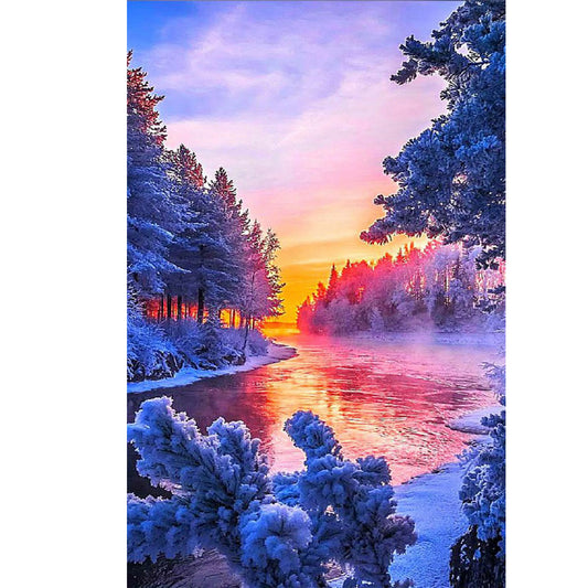 Sunset Rime 40*70CM(Canvas) Full Round Drill Diamond Painting