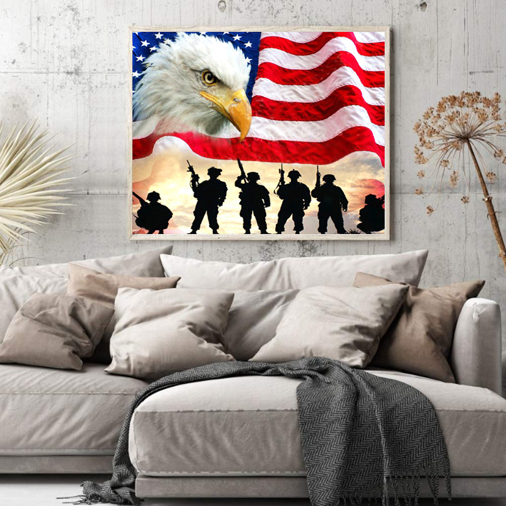 Independence Day - Full Round Drill Diamond Painting 50*40CM