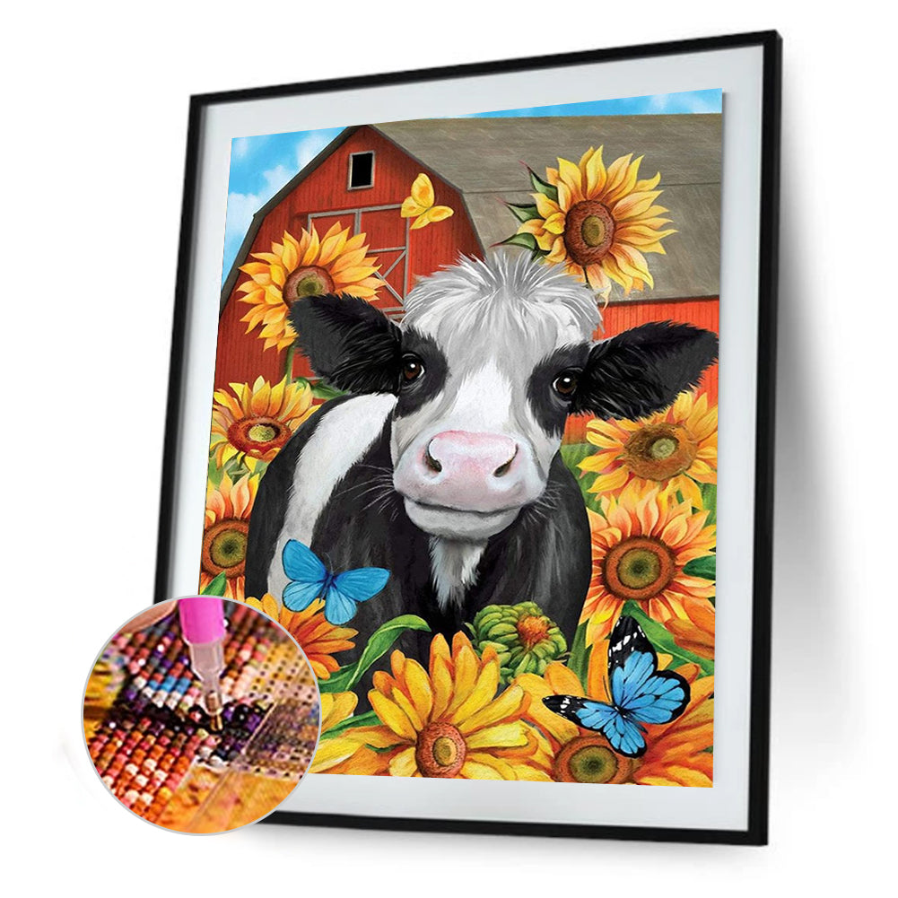 Sunflower Cow - Full Square Drill Diamond Painting 30*40CM