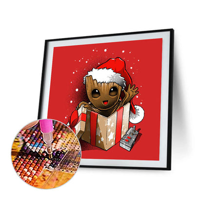 Cartoon Christmas Groot - Full Round Drill Diamond Painting 30*30CM