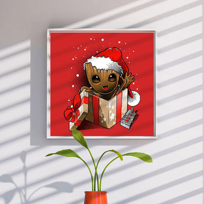 Cartoon Christmas Groot - Full Round Drill Diamond Painting 30*30CM