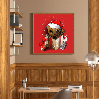 Cartoon Christmas Groot - Full Round Drill Diamond Painting 30*30CM