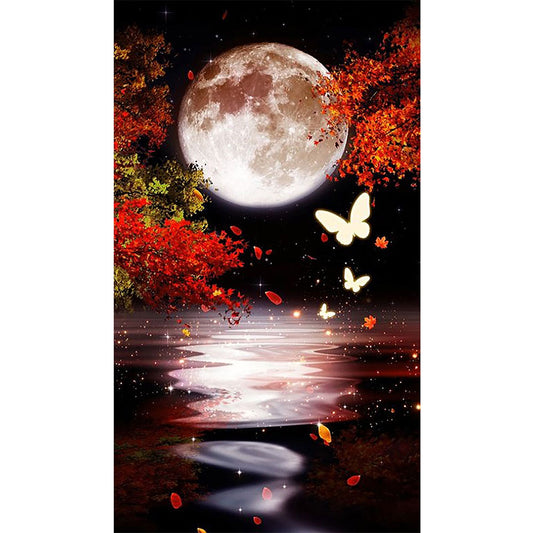Under The Moon Water Scenery - Full Round Drill Diamond Painting 40*70CM