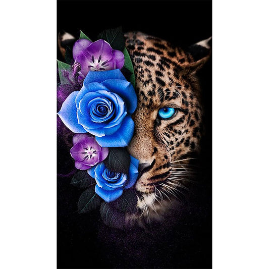 Flower Leopard - Full Round Drill Diamond Painting 40*70CM