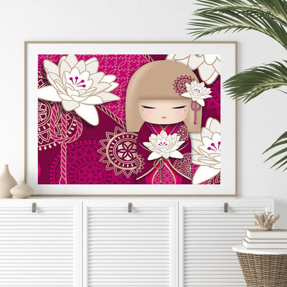Kimono Cartoon Girl - Full Round Drill Diamond Painting 40*30CM