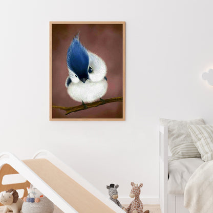 American Crested Tit - Full Round Drill Diamond Painting 30*40CM