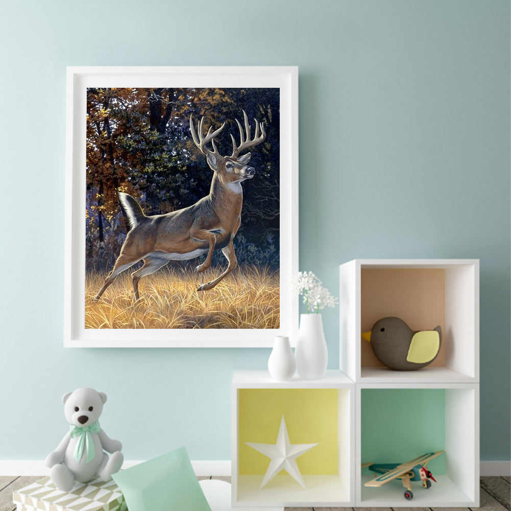 Running Deer - Full Round Drill Diamond Painting 50*60CM