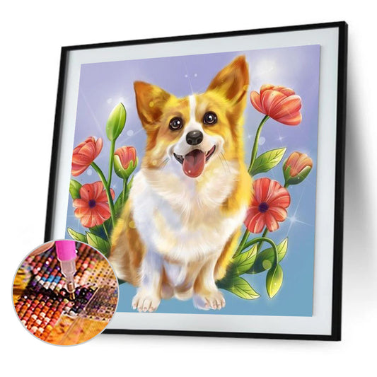 Corgi - Full Round Drill Diamond Painting 30*30CM