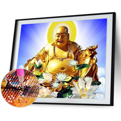 Buddha Lotus 40*30CM(Canvas) Full Round Drill Diamond Painting