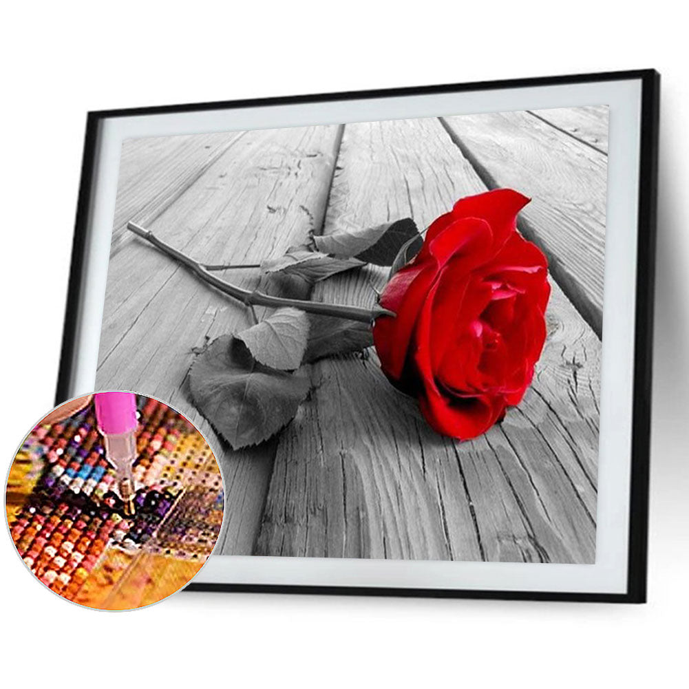 A Red Rose - Full Round Drill Diamond Painting 40*30CM