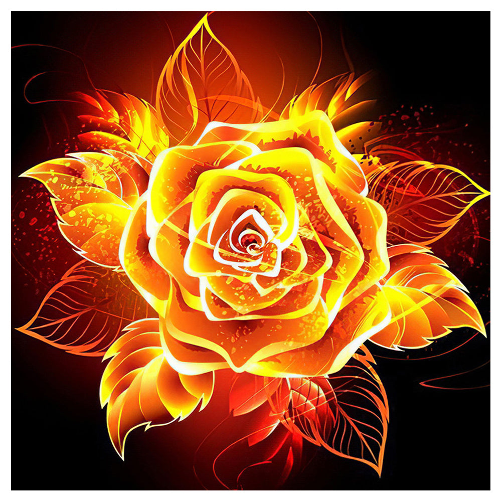 Flame Rose - Full Square Drill Diamond Painting 40*40CM