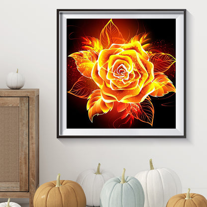 Flame Rose - Full Square Drill Diamond Painting 40*40CM