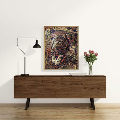 Gold Painting Of Cats 30*40CM(Canvas) Full Square Drill Diamond Painting