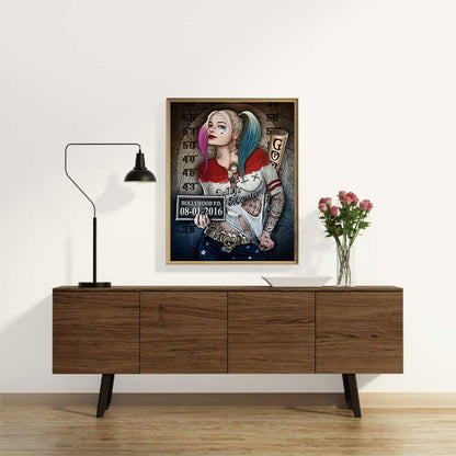 Wanted Harley Quinn - Full Round Drill Diamond Painting 30*40CM