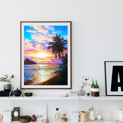 Sea ??Sunset - Full Round Drill Diamond Painting 30*40CM