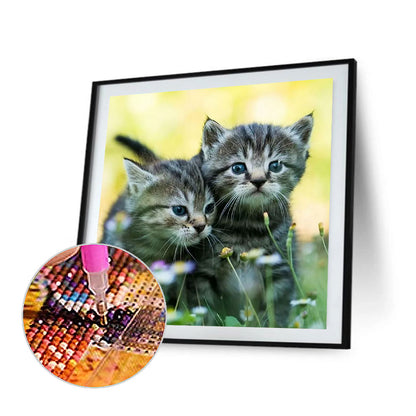 Two Kittens - Full Round Drill Diamond Painting 40*40CM