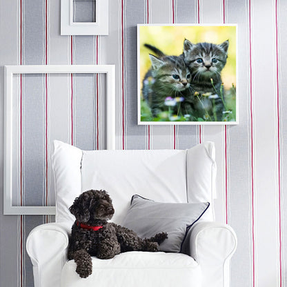 Two Kittens - Full Round Drill Diamond Painting 40*40CM