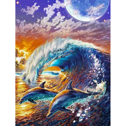 Dolphin - Full Round Drill Diamond Painting 40*50CM
