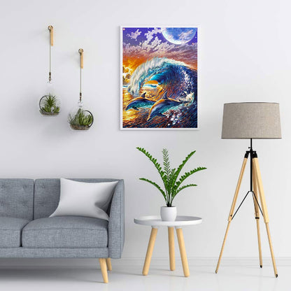 Dolphin - Full Round Drill Diamond Painting 40*50CM