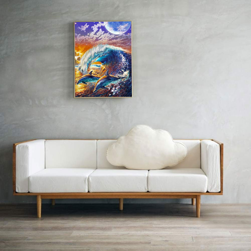Dolphin - Full Round Drill Diamond Painting 40*50CM