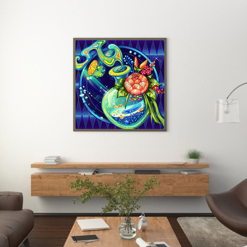 Colorful Flower Bottle - Full Round Drill Diamond Painting 30*30CM