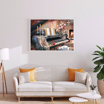 Piano 60*50CM(Canvas) Full Round Drill Diamond Painting