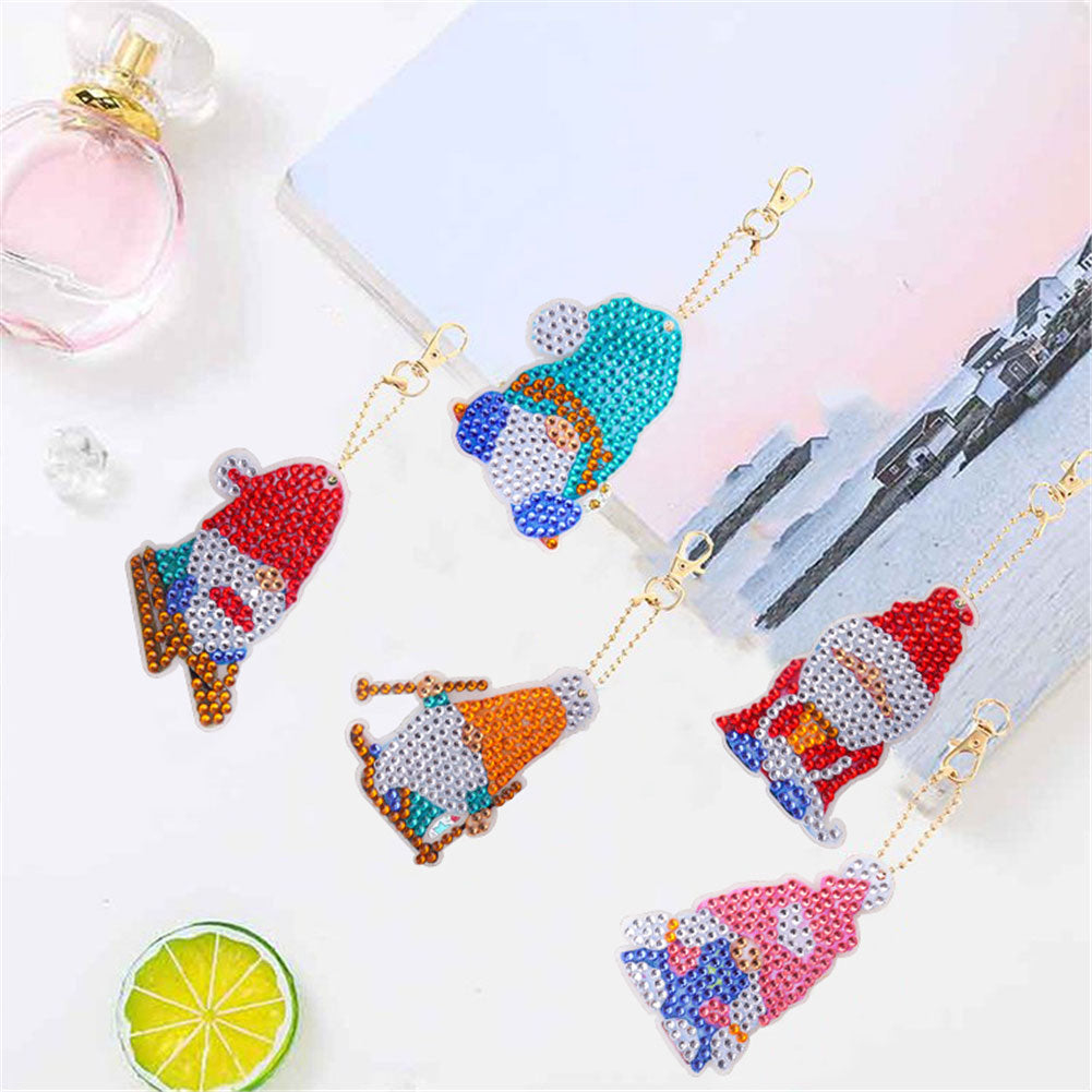 DIY Diamond Painting Keychain 5pcs (Double-Sided Diamond Paste)