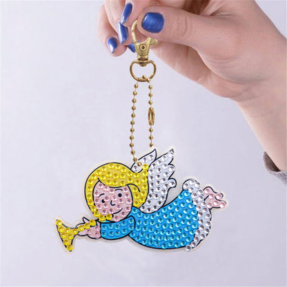 DIY Diamond Painting Keychain 5pcs (Double-Sided Diamond Paste)