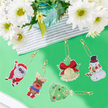 DIY Diamond Painting Keychain 5pcs (Double-Sided Diamond Paste)