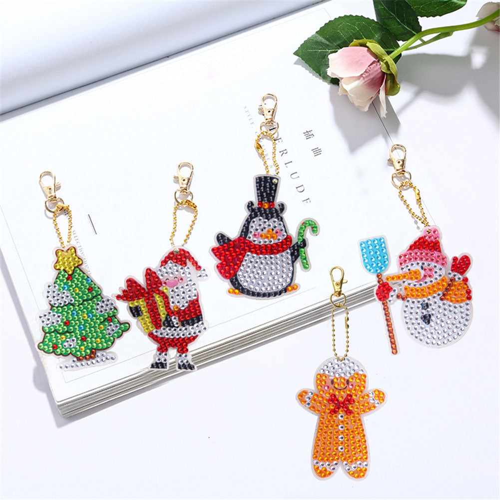 DIY Diamond Painting Keychain 5pcs (Double-Sided Diamond Paste)