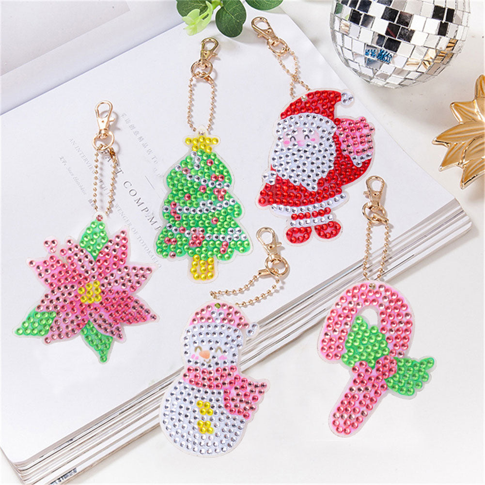 DIY Diamond Painting Keychain 5pcs (Double-Sided Diamond Paste)