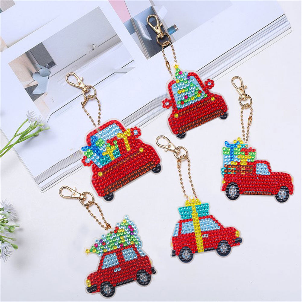 DIY Diamond Painting Keychain 5pcs (Double-Sided Diamond Paste)