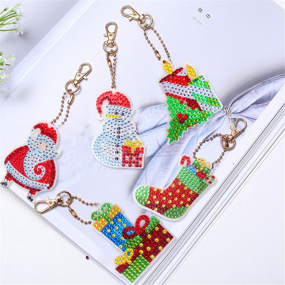 DIY Diamond Painting Keychain 5pcs (Double-Sided Diamond Paste)