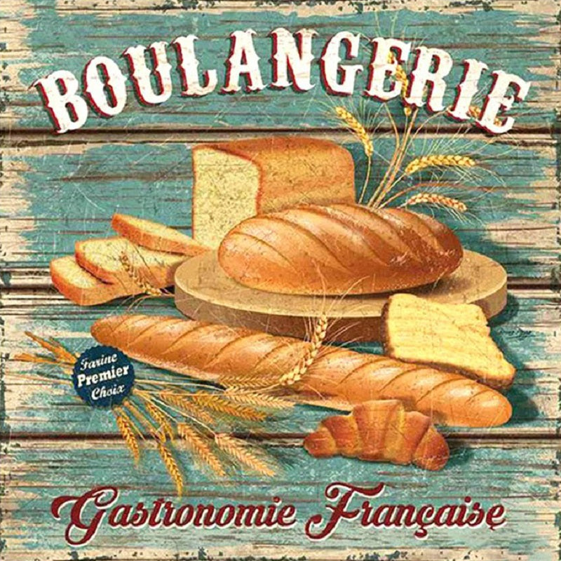Vintage Hamburger Board Drawing - Full Round Drill Diamond Painting 40*40CM