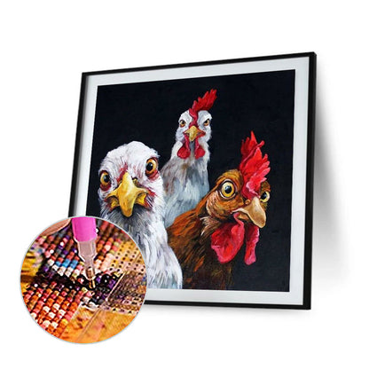 Three Chickens - Full Square Drill Diamond Painting 50*50CM