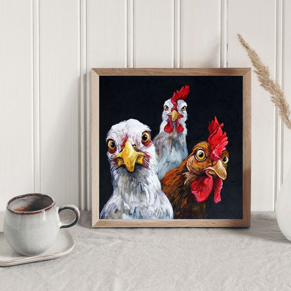 Three Chickens - Full Square Drill Diamond Painting 50*50CM