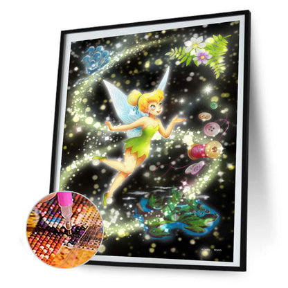 Wonderful Fairy Tinkerbell - Full Round Drill Diamond Painting 30*40CM