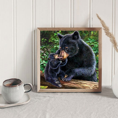 Big Black Bear - Full Round Drill Diamond Painting 40*40CM