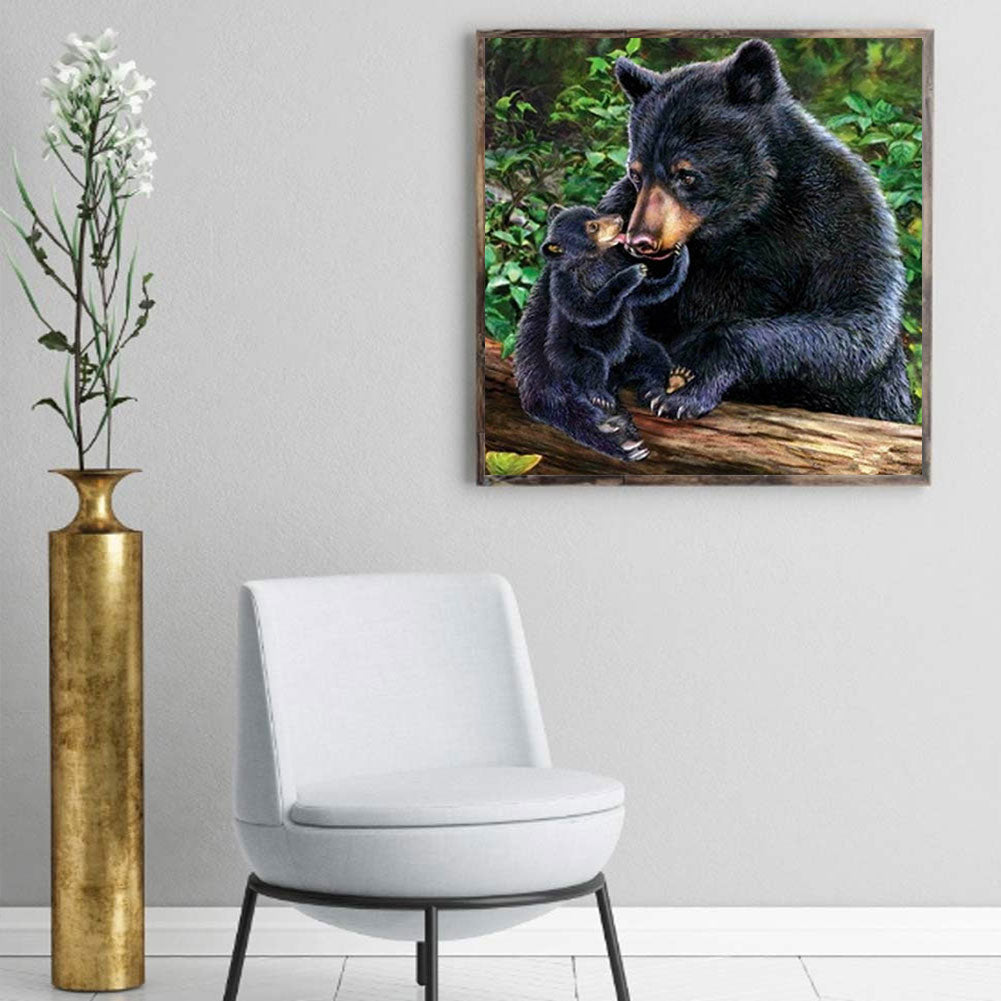 Big Black Bear - Full Round Drill Diamond Painting 40*40CM