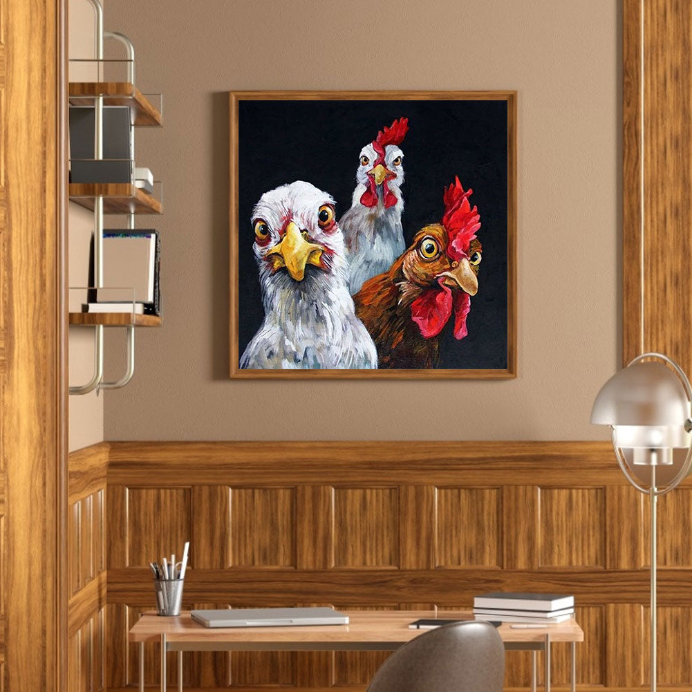 Three Chickens - Full Round Drill Diamond Painting 40*40CM