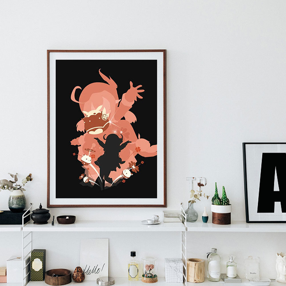 Cartoon Silhouette - Full Round Drill Diamond Painting 30*40CM
