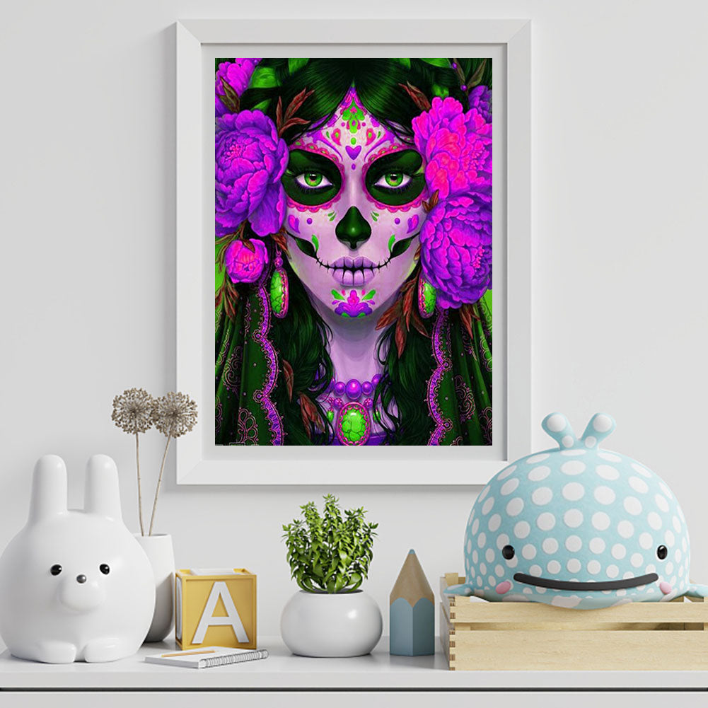 Skeleton Woman - Full Round Drill Diamond Painting 30*40CM