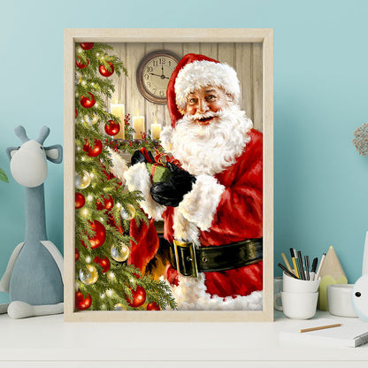 Santa Christmas Tree - Full Round Drill Diamond Painting 30*40CM