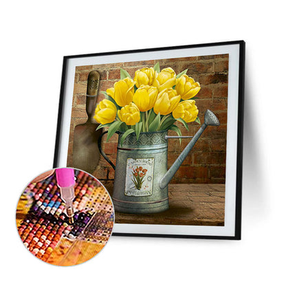Bouquet Of Yellow Tulips - Full Round Drill Diamond Painting 30*30CM