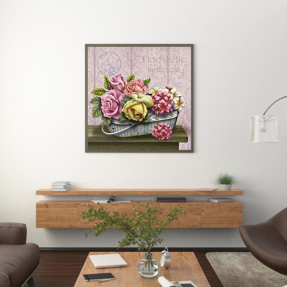 Garden Rose Bouquet - Full Round Drill Diamond Painting 30*30CM